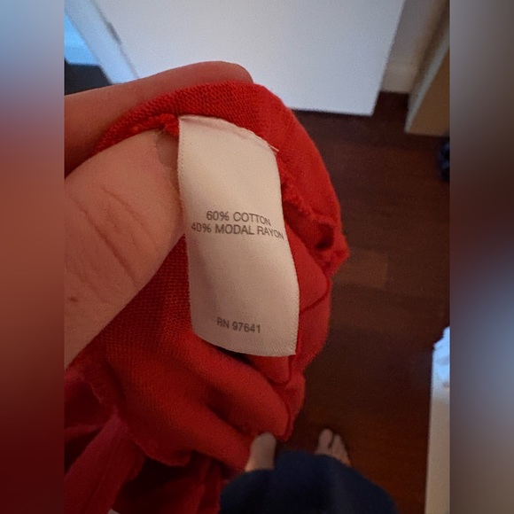 J. Jill Size Small Cotton Modal Sleeveless Crewneck Dress With Pockets Orange - Picture 4 of 9